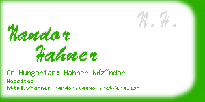 nandor hahner business card